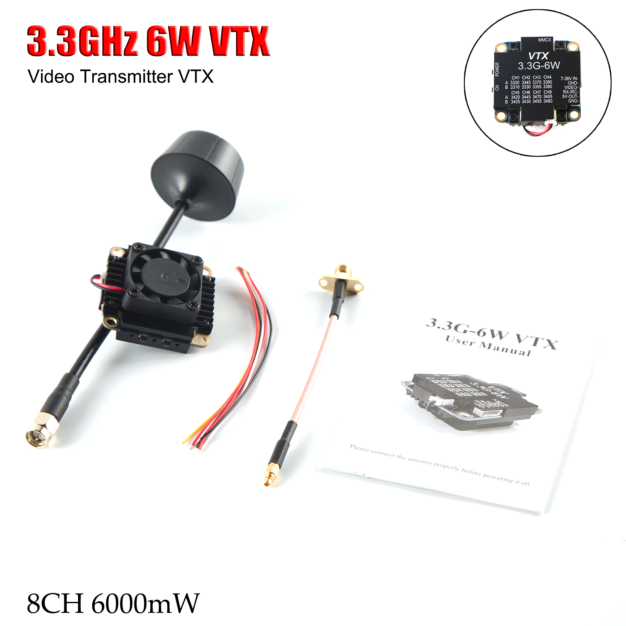 FPV Video Transmitter 3.3G 6W  - Drone Racing Transmitter review and price