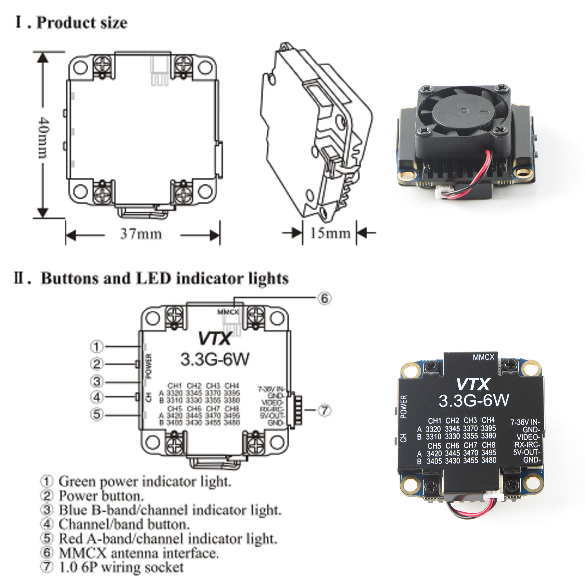 FPV Video Transmitter 3.3G 6W  - Drone Racing Transmitter review and price